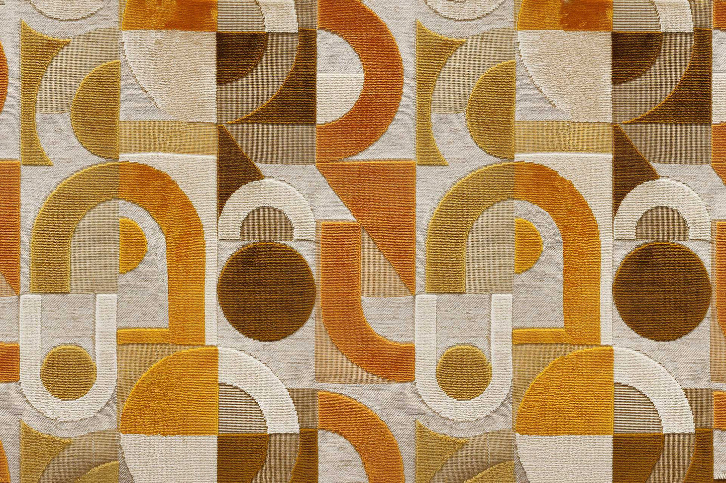 Tissu Seville beige moutarde